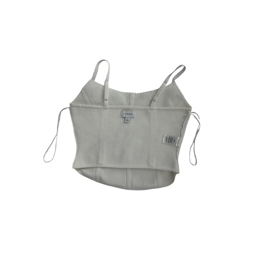🤍 L.A. Hearts White Corset Bustier Crop Tank Top Small 🤍 - Picture 4 of 5